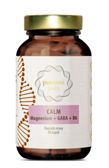 Vitamíny a minerály - Puravia LABS CALM Magnesium + GABA + B6, 90 kapslí
