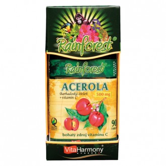 Přírodní doplňky stravy - Acerola 500 mg & Vitamin C 250 mg - 90 tbl.