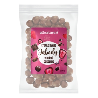 KOMPLETNÍ SORTIMENT - Allnature Mrazem sušené jahody v hořké čokoládě 100 g