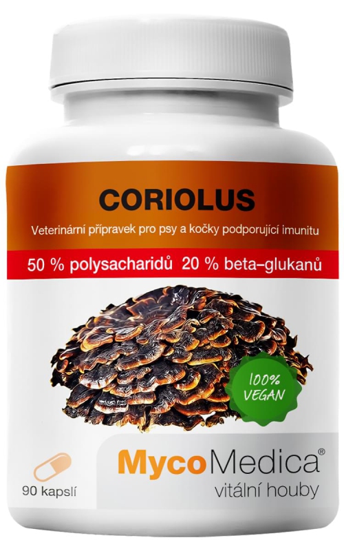 MycoMedica Coriolus 50 % polysacharidů 90 cps. + doprava zdarma + dárek Golden Nature Goji 80g zdarma