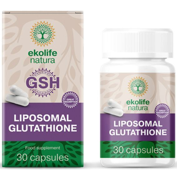 Ekolife Natura Liposomal Glutathione (Lipozomální glutathion) 30 kapslí + dárek Golden Nature Chia semínka 100g zdarma