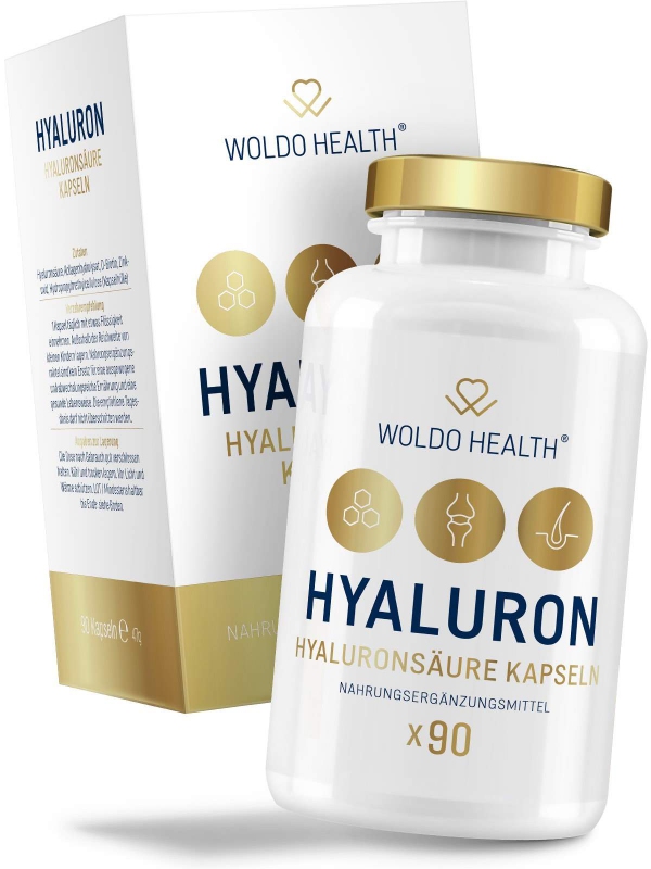 WoldoHealth Kyselina hyaluronová s kolagenem 90 cps. + dárek Golden Nature Chia semínka 100g zdarma