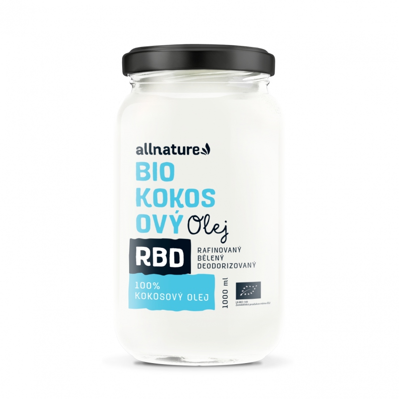 Allnature RBD Kokosový olej BIO -  bez vůně 1000 ml - Allnature