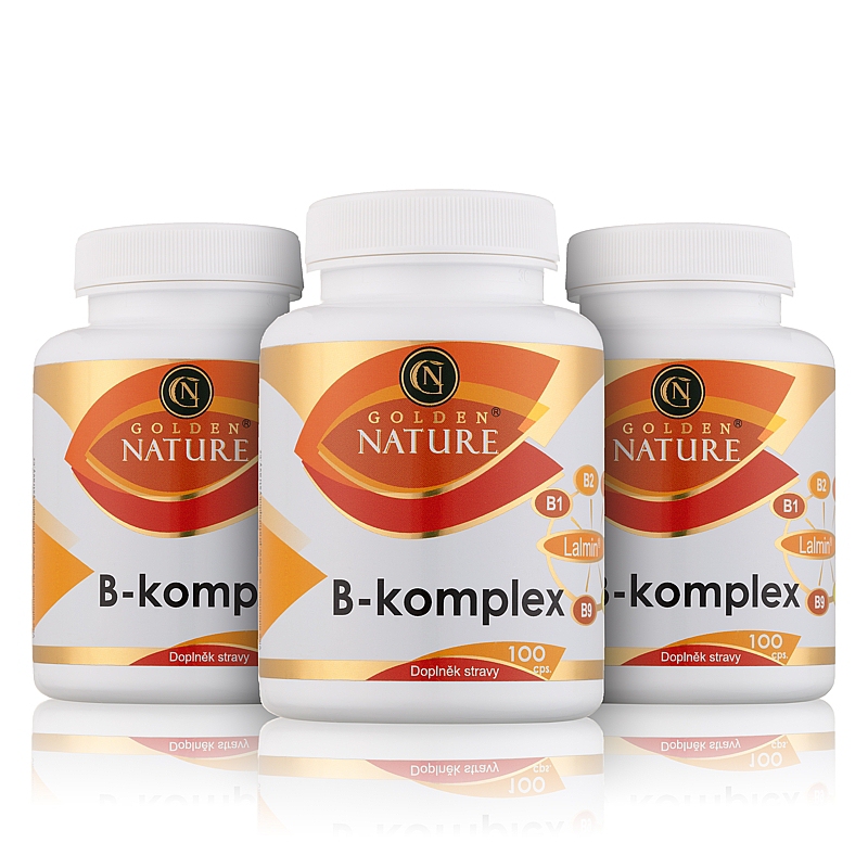 2+1 Golden Nature B-komplex Lalmin® 300 cps. + dárek Golden Nature Chia semínka 100g zdarma