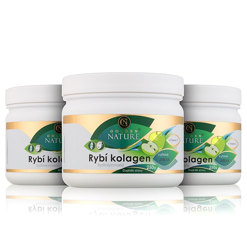 2+1 Golden Nature Rybí kolagen+Vitamin C - Jablko 750g + doprava zdarma + dárek Golden Nature Goji 80g zdarma