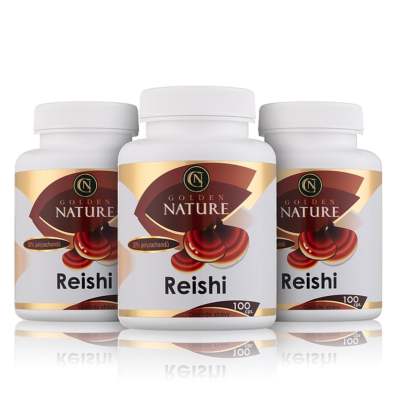 2+1 Golden Nature Reishi 300 cps. + doprava zdarma + dárek Zinek Forte 25 mg - 30 tbl. zdarma