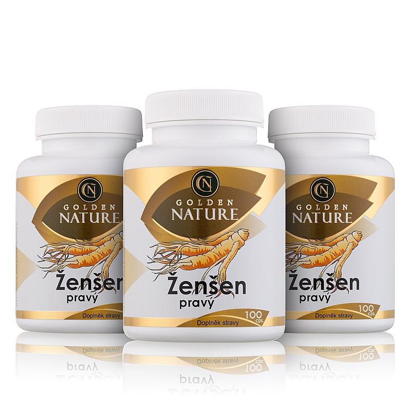 2+1 Golden Nature Ženšen pravý 300 cps. + dárek Golden Nature Chia semínka 100g zdarma