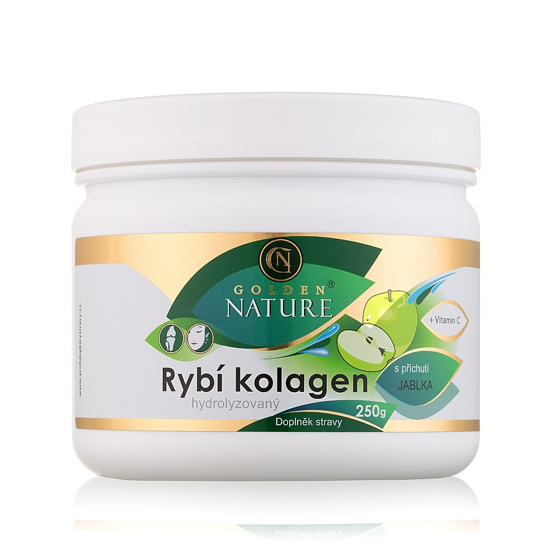 Golden Nature Rybí kolagen+Vitamin C - Jablko 250g + doprava zdarma + dárek Zinek Forte 25 mg - 30 tbl. zdarma