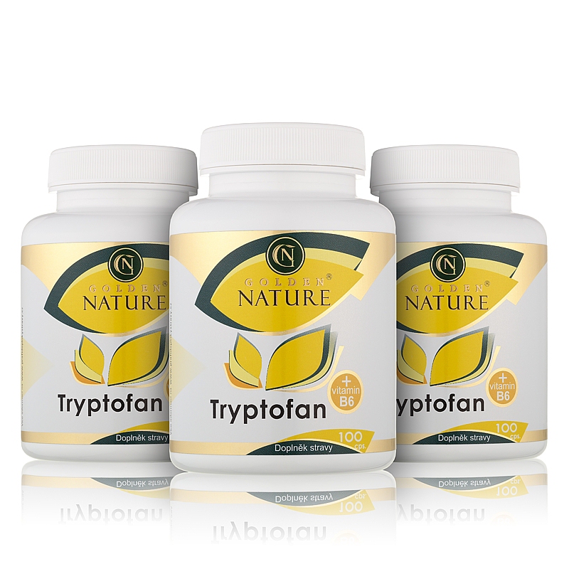 2+1 Golden Nature Tryptofan+B6 300 cps. + dárek Golden Nature Chia semínka 100g zdarma