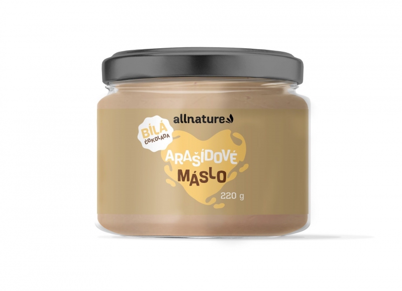 Allnature Arašídové máslo s bílou čokoládou 220 g