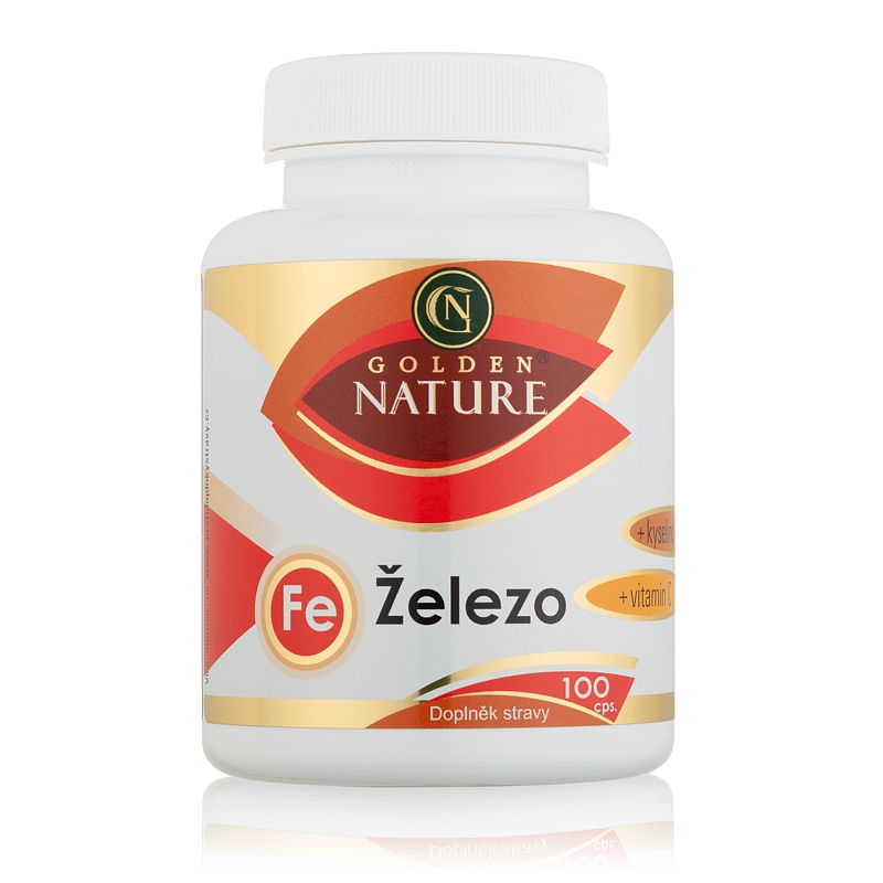 Golden Nature Železo+Vitamin C+Kys. listová 100 cps