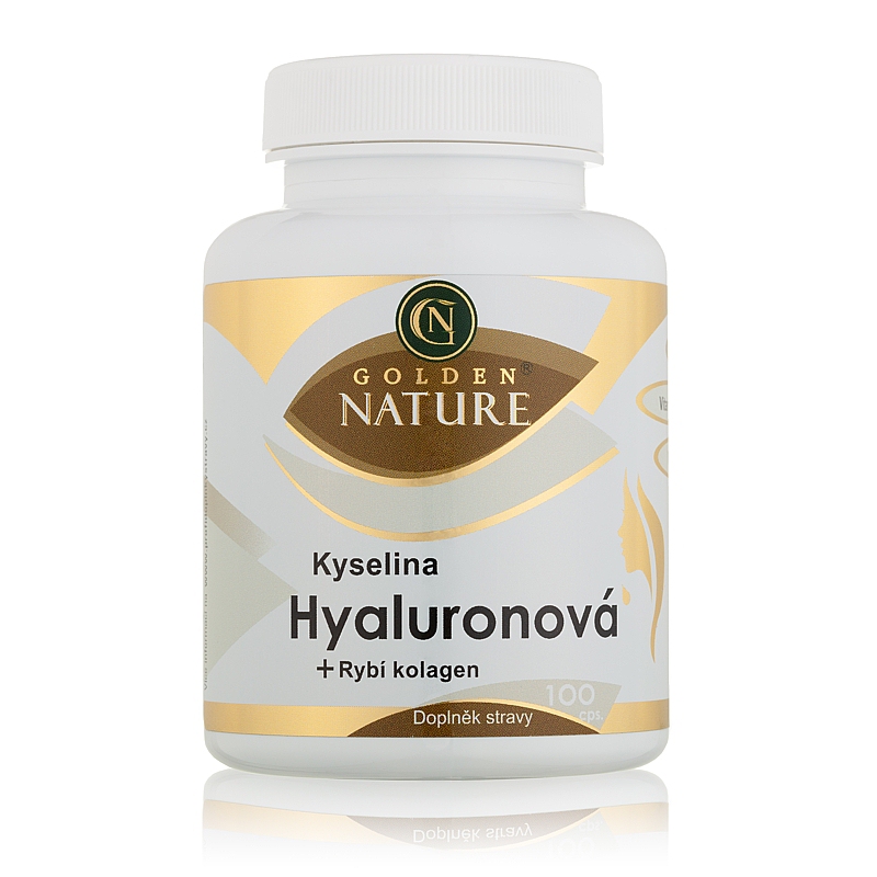 Golden Nature Kyselina hyaluronová+Rybí kolagen+Vit. C 100 cps. + dárek Zinek Forte 25 mg - 30 tbl. zdarma