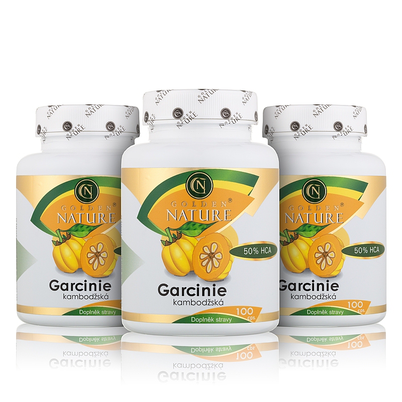 2+1 Golden Nature Garcinie kambodžská 50% HCA 300 cps. + dárek Golden Nature Chia semínka 100g zdarma