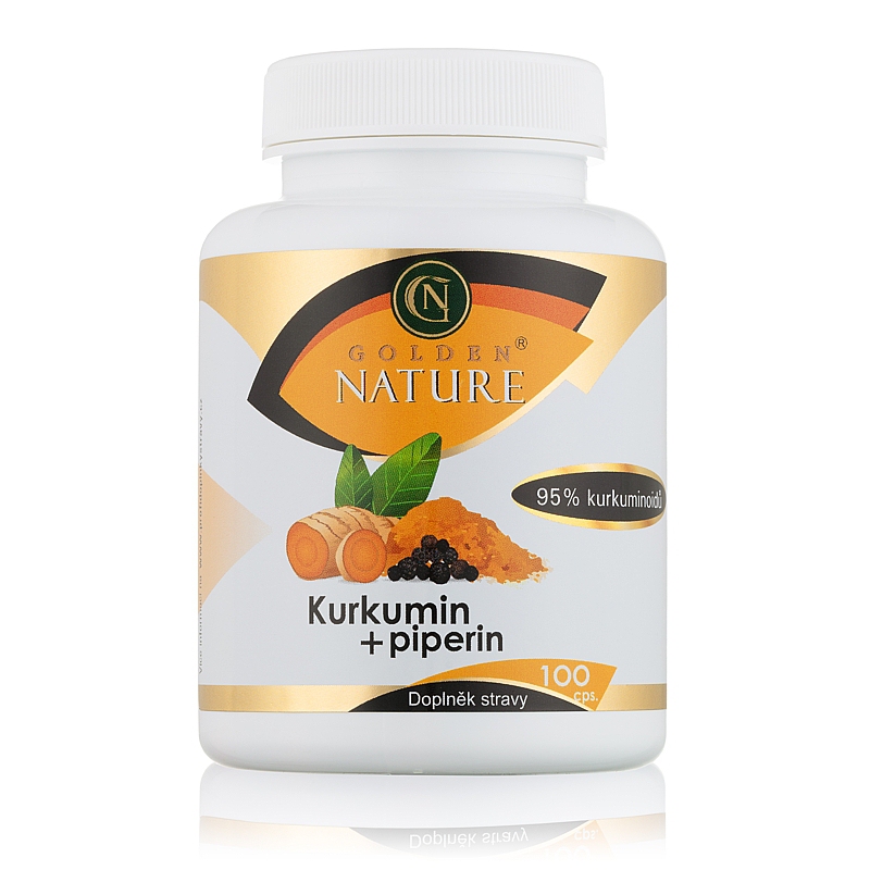 Golden Nature Kurkumin 95% + Piperin 100 cps. + doprava zdarma