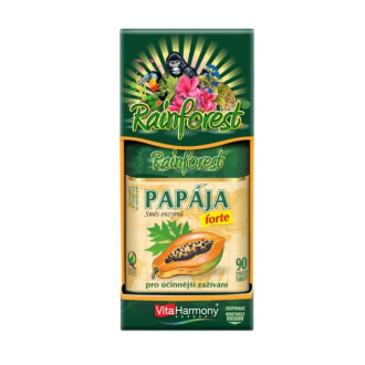RainForest® Papája Forte, směs enzymů - 90 žvýkacích tbl.