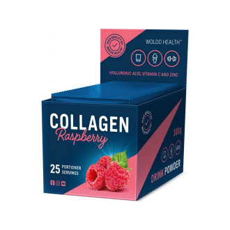 Woldohealth Mořský a hovězí kolagen 25x12g Malina