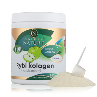 Golden Nature Hydrolyzovaný Rybí kolagen+Vitamin C 150g (jablko)