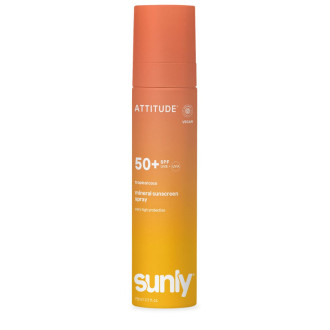 ATTITUDE Sunly Minerální opalovací krém ve spreji 50+ s vůní tropického kokosu 75 ml