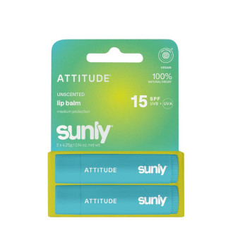 ATTITUDE Sunly Minerální balzám na rty SPF 15 bez vůně  - duopack 2 x 4,25 g