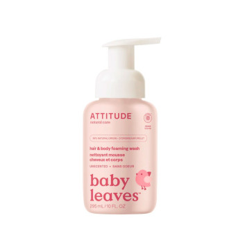 ATTITUDE Baby leaves Dětská mycí pěna (2v1) bez vůně 295 ml