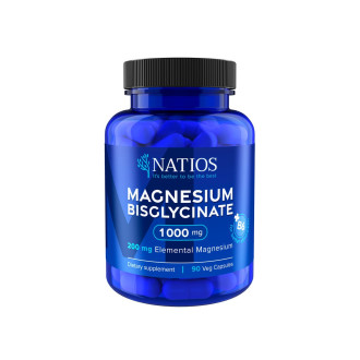 NATIOS Magnesium Bisglycinate 1000 mg + B6, 90 veg. kapslí