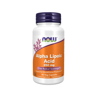NOW Foods Alpha Lipoic Acid, 250 mg, 60 rostlinných kapslí
