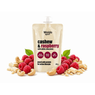 Woldohealth Proteinová kapsička kešu & malina 80g