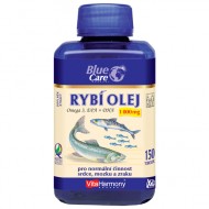 BLUE CARE Rybí olej 1000 mg - Omega 3 EPA + DHA - XXL economy balení 150 tob.