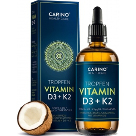 Carino Healthcare Vitamin D3 + K2 Kapky ( 1000 I.U. )