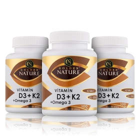 2+1 Golden Nature Vitamin D3+K2 MK-7+Omega 3 300 cps.